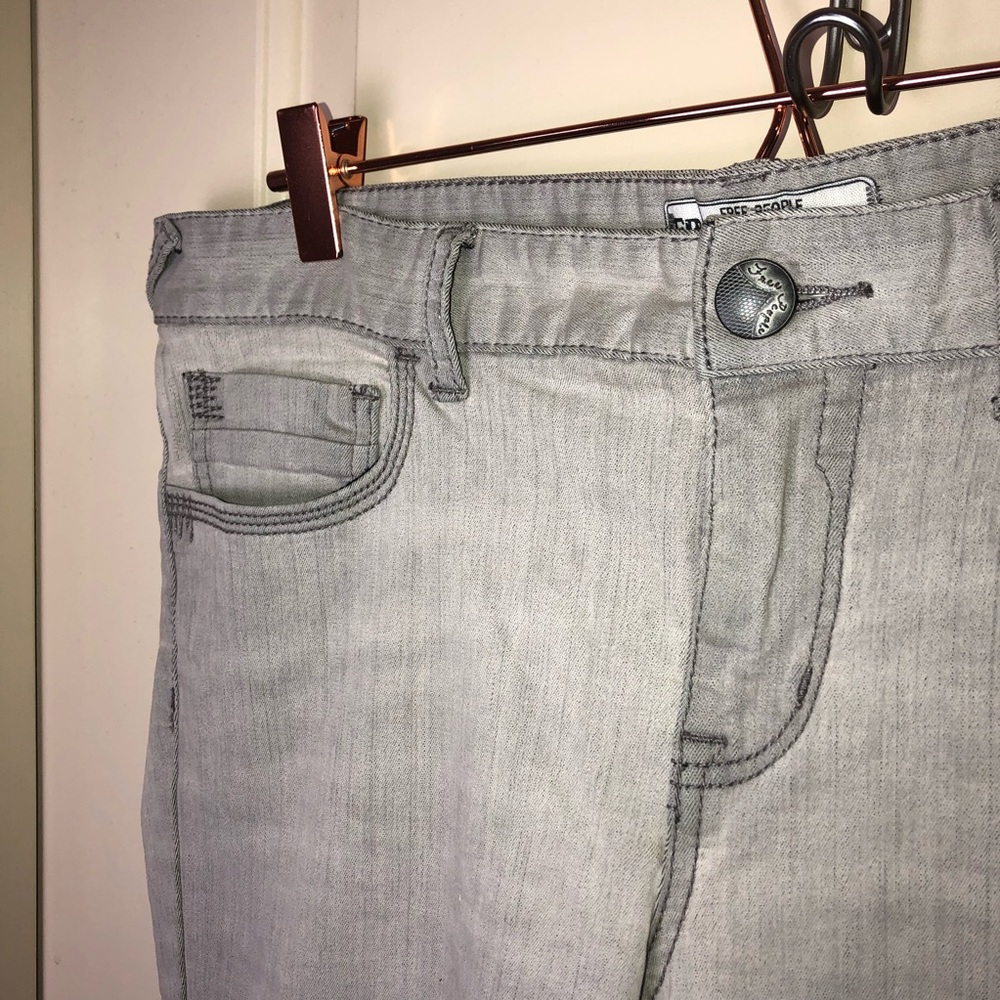 FREE PEOPLE UO Light grey skinny ankle jeans Sz 31 - Picture 4 of 9
